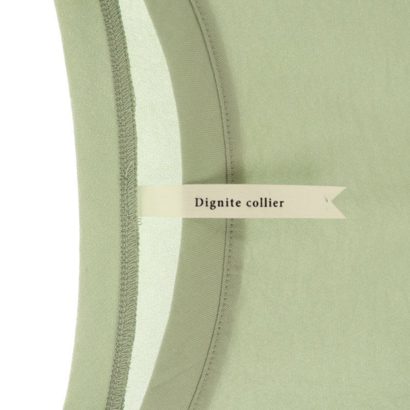 Dignite collier】 きれいめ裾ラウンド ポケットT半袖　グリーン ディニテコリエ Dignite collier きれいめ裾ラウンドポケットT T