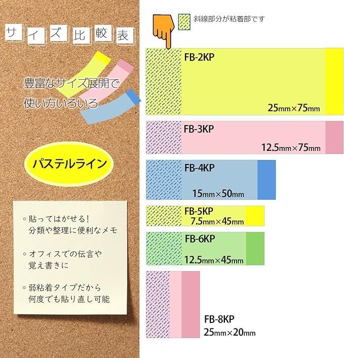 ニチバン 付箋 ポイントメモ 25×75mm 100枚×20冊入 FB-2KP 混色