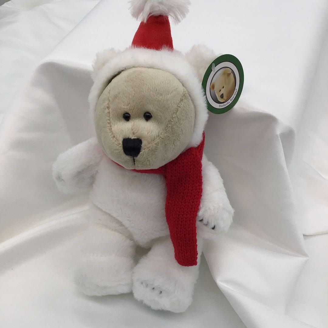 タグ付 starbucks ベアリスタボーイ クマ サンタ ぬいぐるみ マフラー
