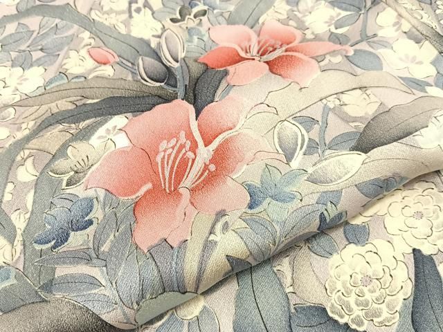 平和屋着物■上質な色無地　草花地紋　宍色　逸品　未使用　CAAH3603yc 平和屋着物□上質な色無地 草花地紋 宍色 正絹 逸品 CAAT3498xe 平和