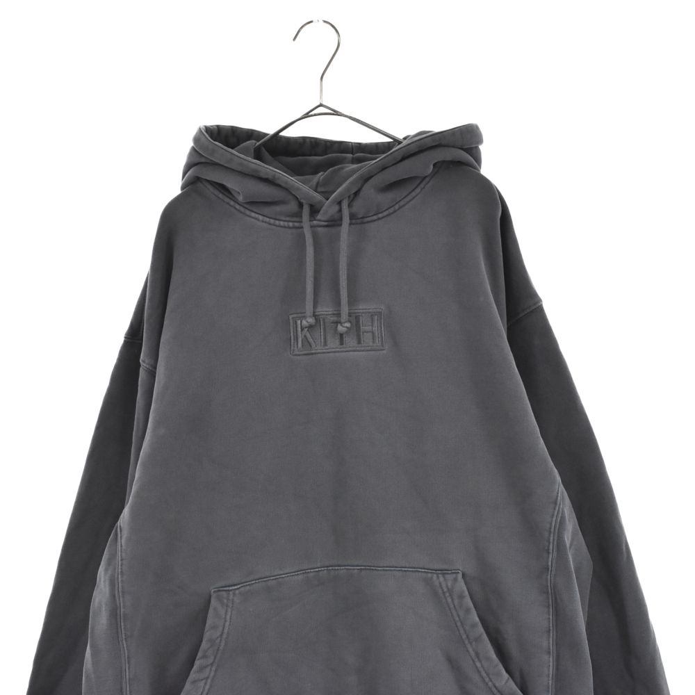 KITH (キス) 20AW WILLIAMS III HOODIE OVERDYE KH2559 ウィリアムズ フーディ  ボックスロゴプルオーバーパーカー チャコールグレー - メルカリ