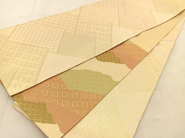 平和屋着物○西陣 六通柄袋帯 唐織 立涌藤花房 金糸 証紙