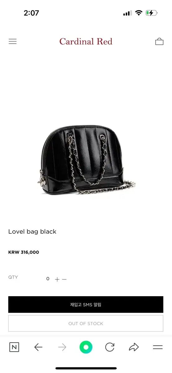 Cardinal Red カーディナルレッド ラヴェルバック ブラック