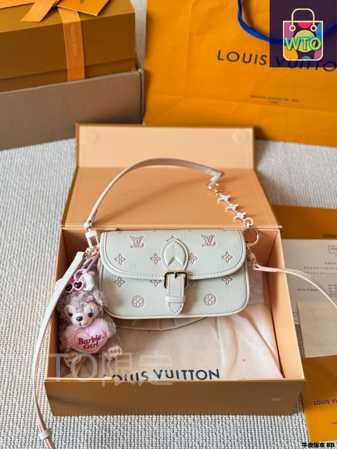 LV ルイ・ヴィトンのバッグと箱の大量セット 今日特価】LV ルイヴィトン ナノダイアン 頭層牛皮製アンダー