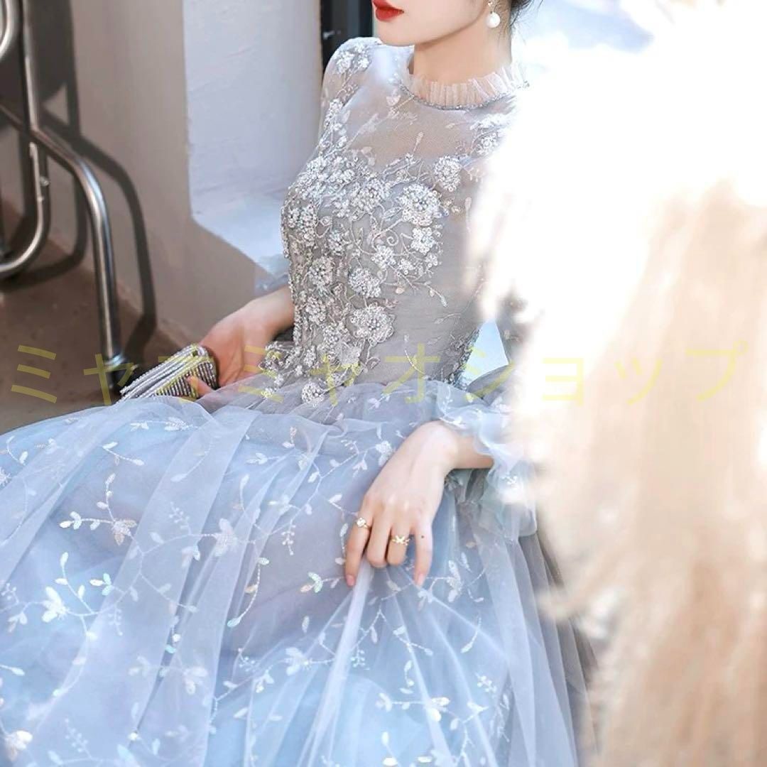 花柄がオシャレで美しい ベア イブニングドレス missswteet1122_cd2872