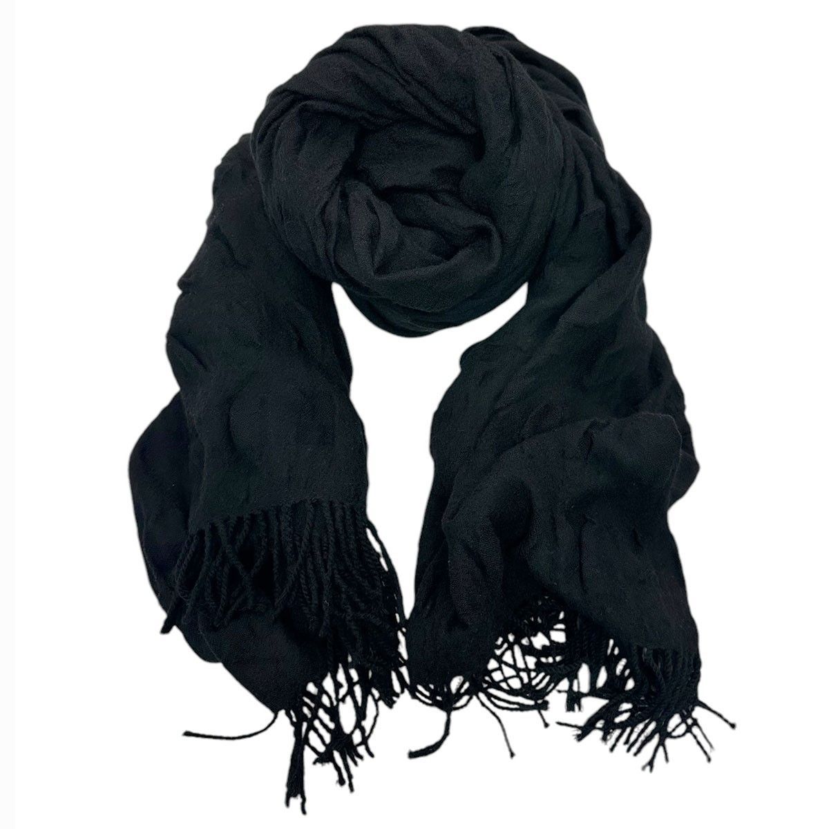 Yohji Yamamoto pour homme 20AW SHRINK RESIST WOOL PLAID MUFFLER ウール大判マフラー ストール HR-L03-169 8071000152411