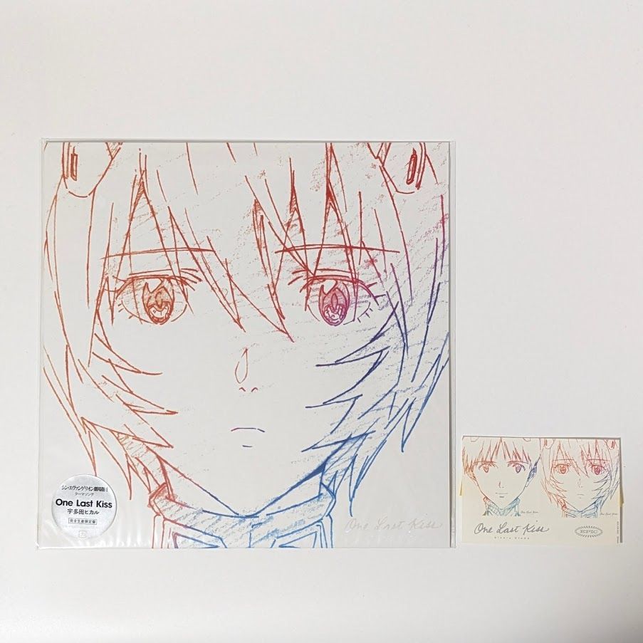 宇多田ヒカル One Last Kiss 完全生産 盤 ジャケットビジュアルステッカー付 エヴァ アナログ盤 LP レコード