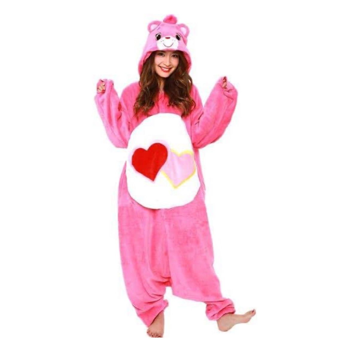 着ぐるみ　全身　ケアベア　ハート　ピンク　パジャマ　もこもこ　大人　フリーサイズ　部屋着