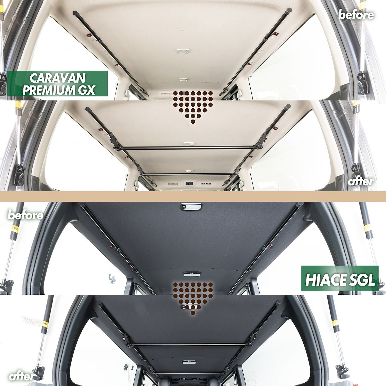 数量 品番 IMP323 IMP324と 別売サイドバー スノーボード 釣りサーフィン レジャー 車中泊 天井収納 車内収納 車内キャリアバー IMP326 ハイエース キャラバン 2本セット 119122cm サイズ L ハンガーバー BRIGHTFACE_UK