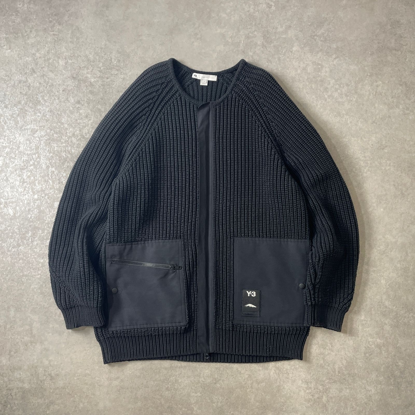 Y-3 Yohji yamamoto ハイゲージ ニット ブルゾン ダブルジップ 