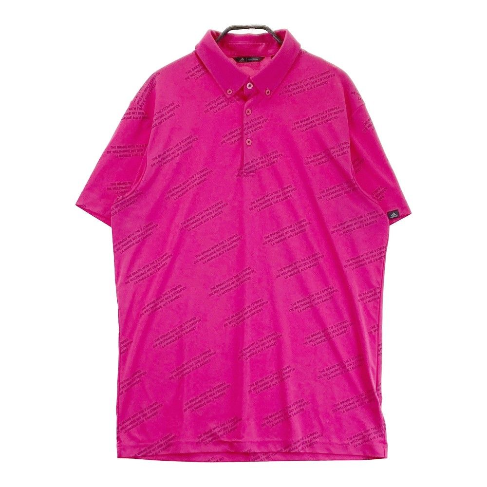 サイズ：O ADIDAS GOLF アディダスゴルフ  半袖ポロシャツ 総柄 ピンク系 [240101336265]# ゴルフウェア メンズ ストスト