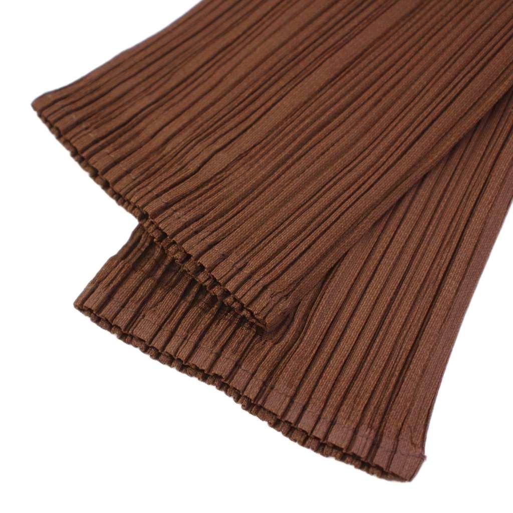 入手困難 プリーツプリーズ ハイネック長袖カットソー ブラウン系 3サイズ PLEATS PLEASE ISSEY MIYAKE - 美品♡プリーツプリーズ