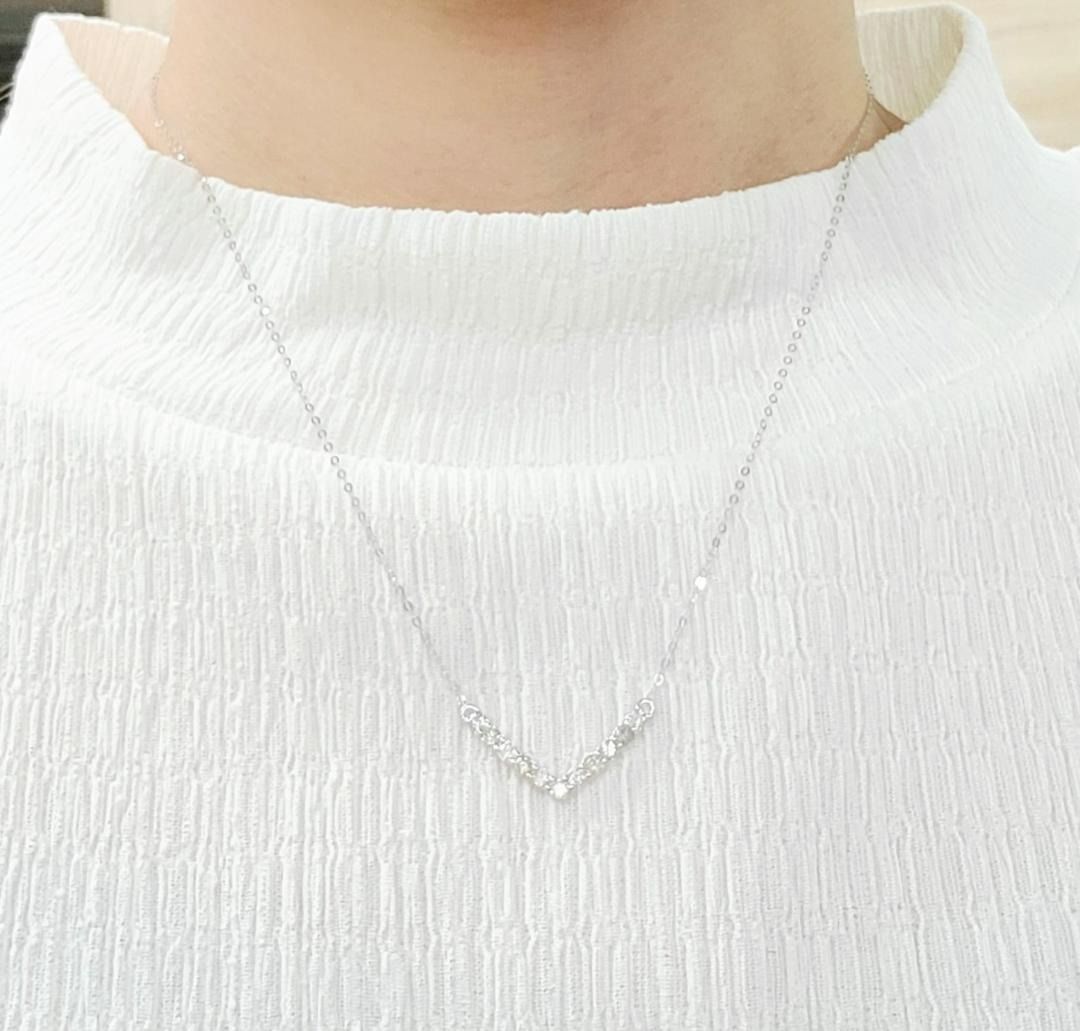 新品　鑑別書付K18WG ダイヤモンドネックレス GIA鑑定書付き K18 天然ダイヤモンド ネックレス 0.5ct