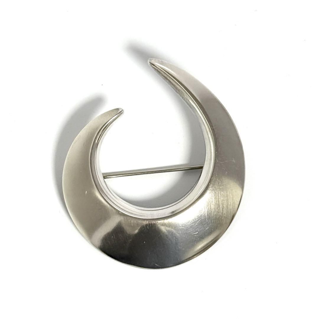 超美品】ジョージジェンセン レディース 三日月 ブローチ シルバー 925