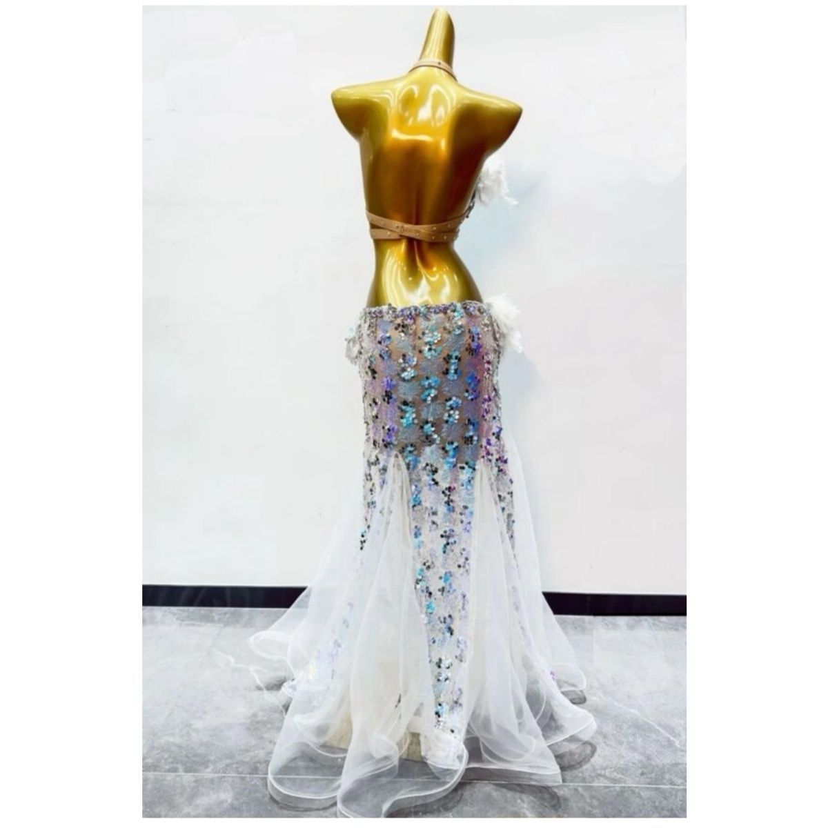 ベリーダンス衣装 上下セット 羽根 ブラ スカート オーダーメイド LLC-HASEGAWATOSO_COM