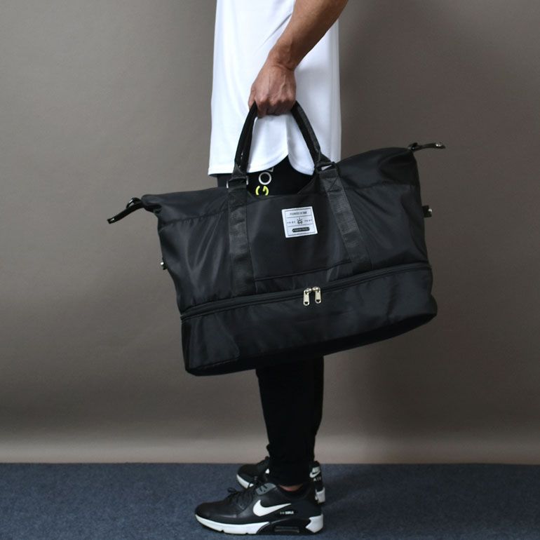 ブラック&ホワイト ゴルフ 2way トートバッグ ショルダーバッグ 靴入れ