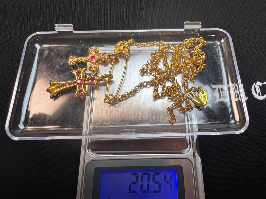 メンズ ⭐️DJFZ2SZ 22K金メッキS925 クロスネックレスセット