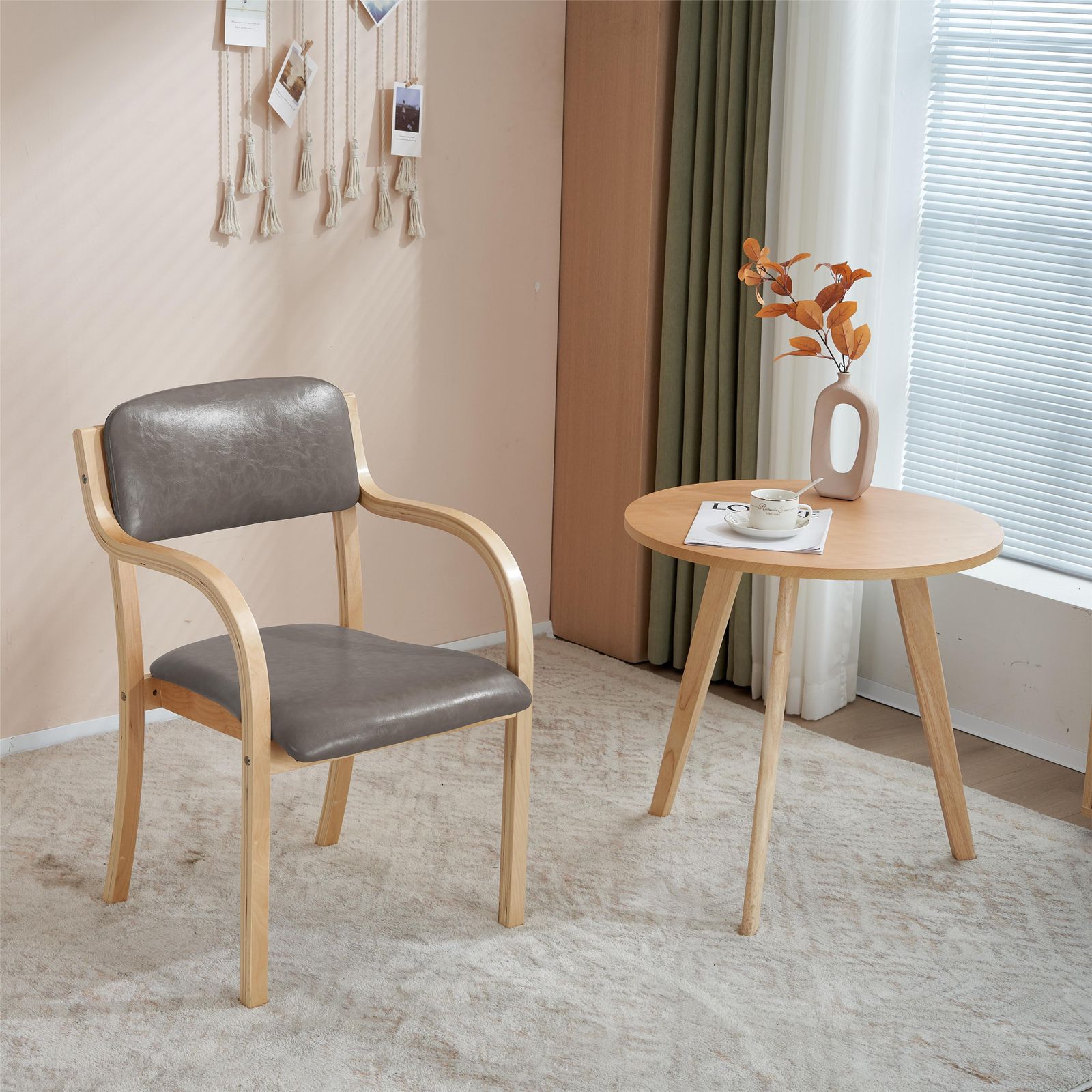 18 割 目玉 2脚 PU グレー ダイ ニングチェア 木製 椅子 介護チェア イス チェア
