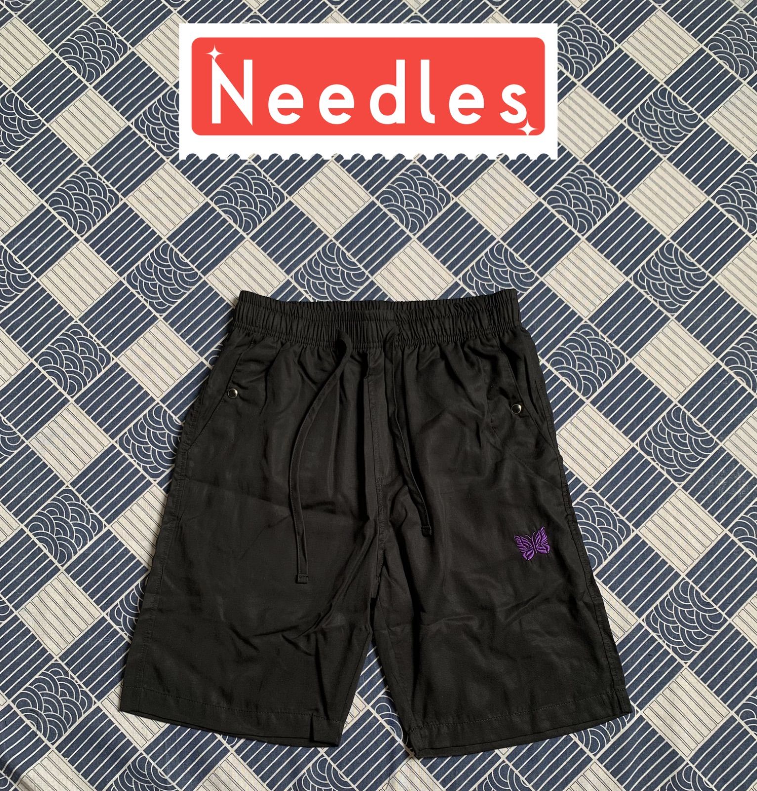 Needlesパンツ  ショートパンツ  カジュアルショートパンツ  ブラック