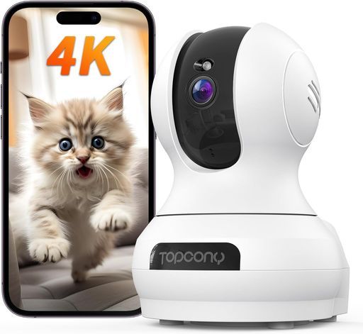 4K800万最高画素 2.4と5GhzWiFi対応 自動追尾 ペットカメラ見守りカメラ室内防犯カメラ留守番360°監視24時間録画スマホで見れる遠隔操作PTZパン355°チルト120°赤外線暗視双方向音声Alexa…