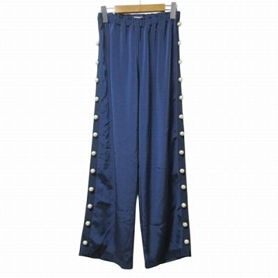 アレクシス マビーユ ALEXIS MABILLE パール装飾 パンツ 36 S相当 紺 