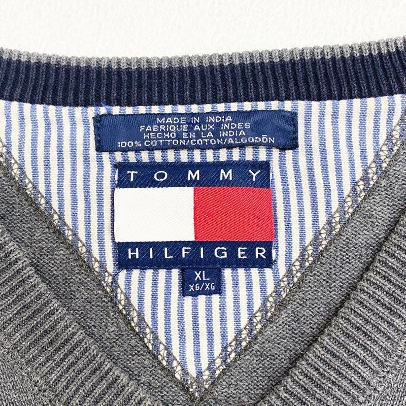 US古着 トミーヒルフィガー TOMMY HILFIGER コットン ニット ベスト V