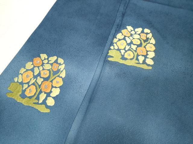 や*ー様 E0404★ 着物淡雪 ★ 正絹　袷　付下げ　小花の刺繍　　粋な暈し地 E0404☆ 着物淡雪 ☆ 正絹 袷 付下げ 小花の刺繍 粋な暈し地