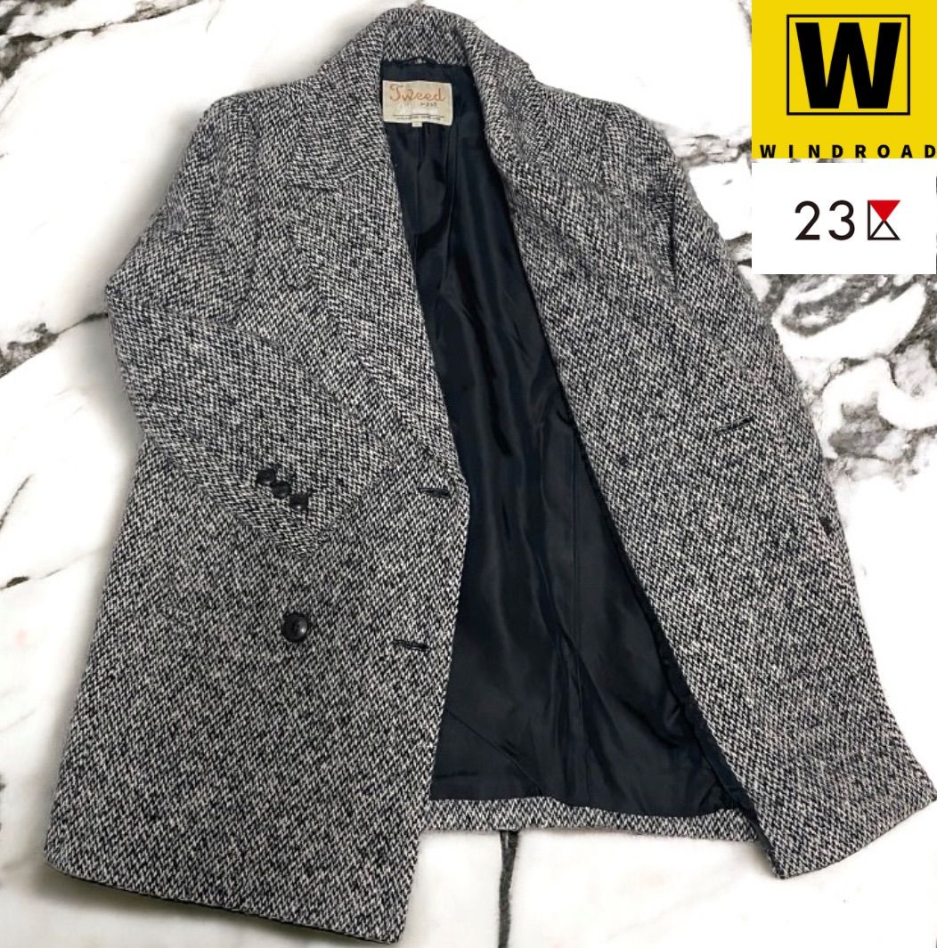 美品/希少】23区 Moessmer NEPYARN TWEED ダブルブレスト ウールコート 