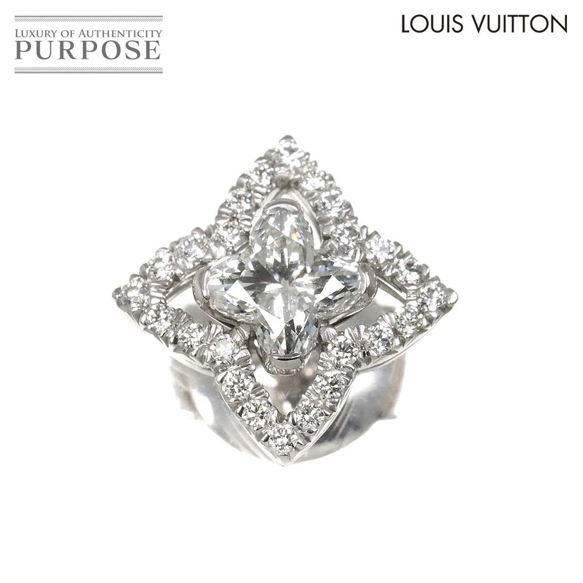ルイヴィトン ダイヤモンドピアス K18 WG 750 ホワイト ゴールド LOUIS VUITTON ルイヴィトン モノグラムスター ダイヤモンド