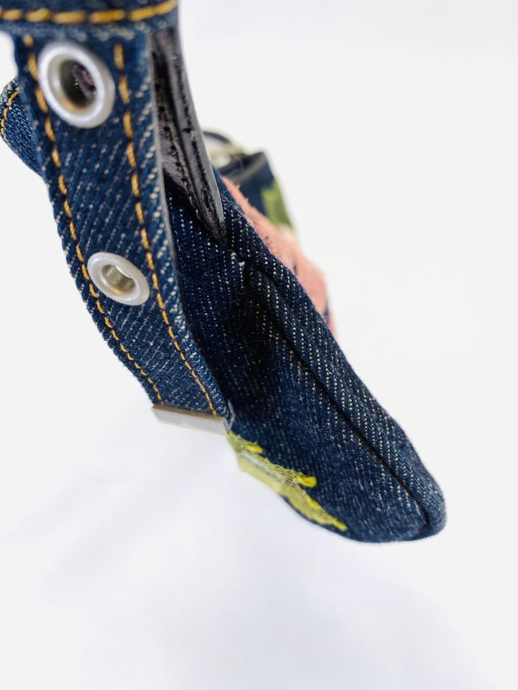 FENDI デニム マンマバケット ショルダーバッグ 花柄 9625 フェンディ FENDI フラワー デニム マンマバケット ショルダー