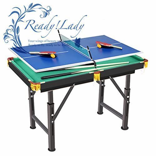 ビリヤード台、耐久性のある鋼管リフティング折りたたみビリヤードテーブル両用コンビネーションゲームテーブル 140cm ビリヤード台、耐久性のある鋼管リフティング折りたたみビリヤード