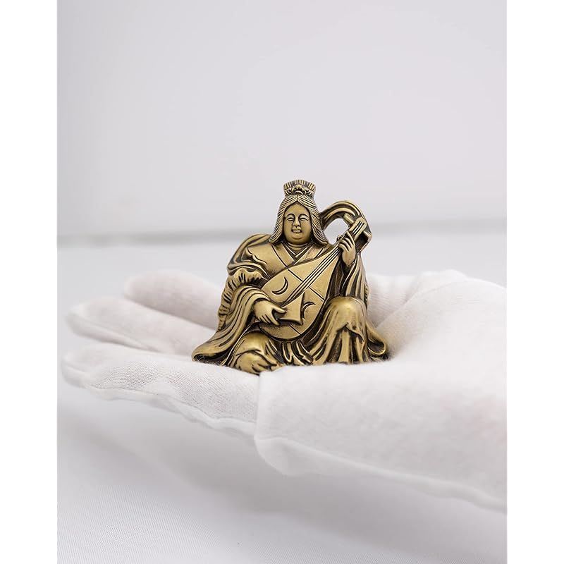 開運七福神 弁財天 シルキーゴールド 仏師 牧田秀雲 原型＿古美金 仏像 置物 高岡銅器 べんざいてん7ｆ NEXPOTALLINN_EU