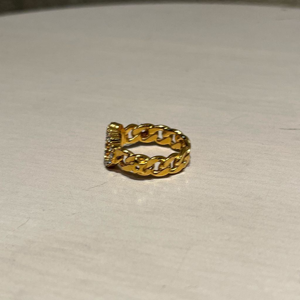 Dior ディオール Line Stone Ring ラインストーンリング ゴールド size