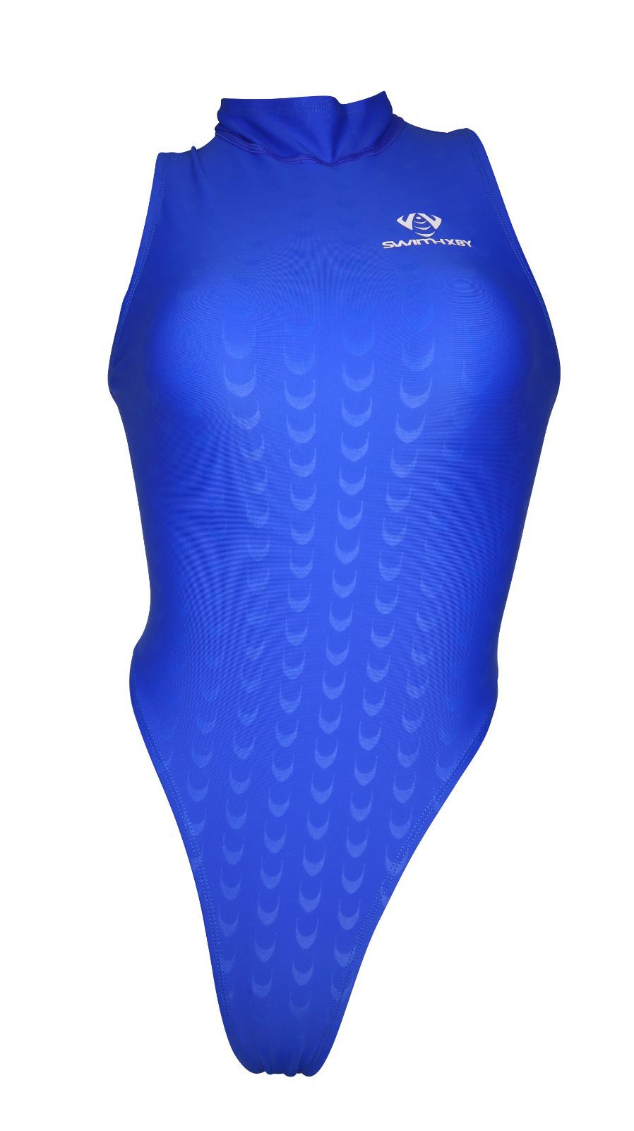 SWIMHXBY 競泳水着 レディース 青 バックジップ ウォーターポロ