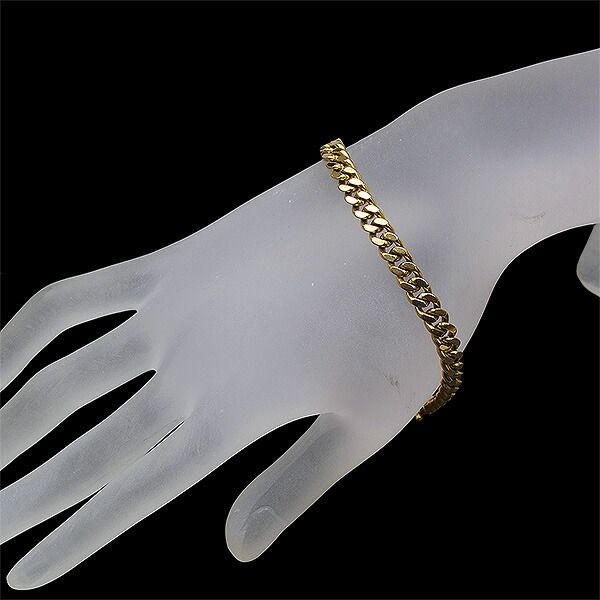 送料無料・返品可♪K18YG 2面シングル 喜平ブレスレット 18cm 30.1g A  