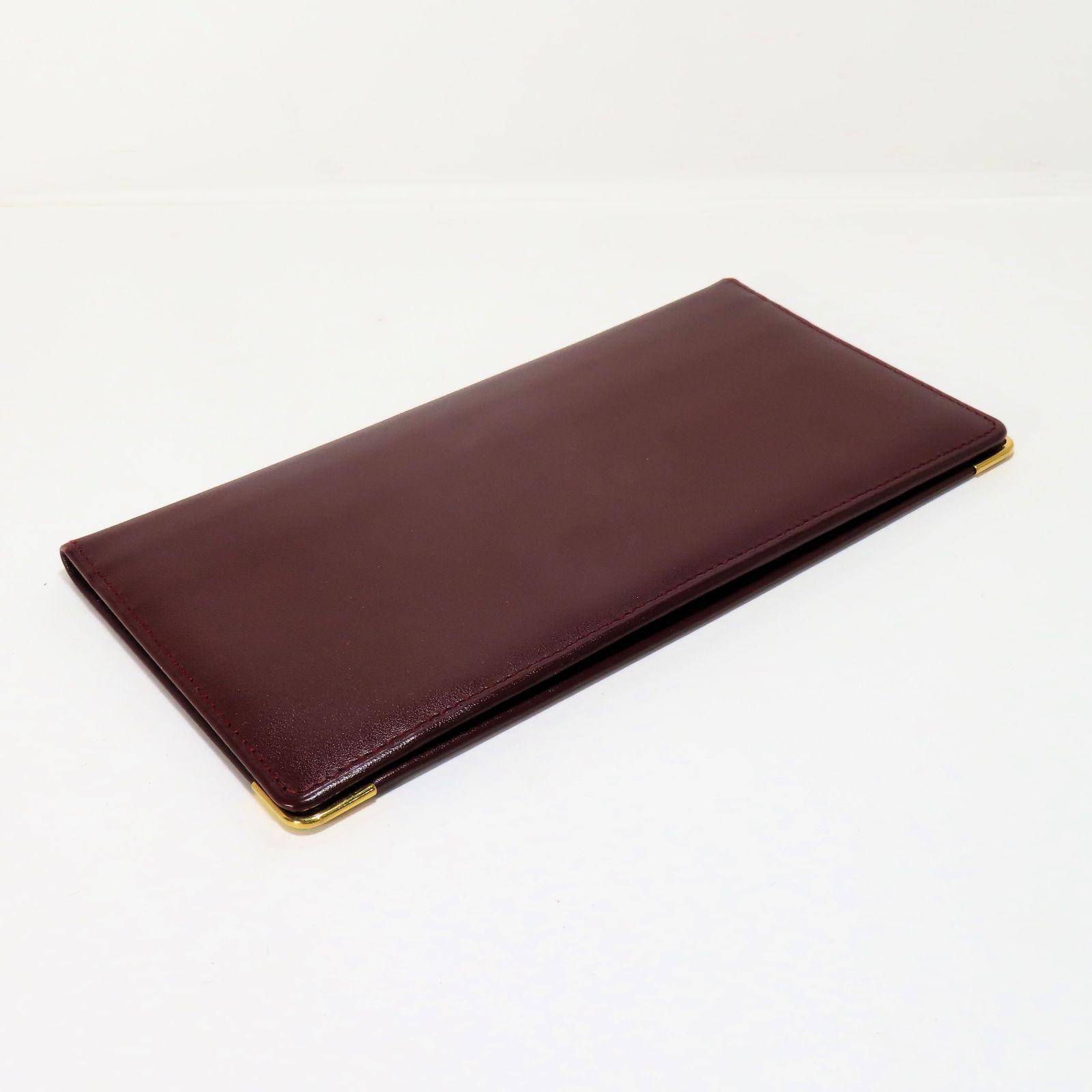 【美品】Cartier カルティエ マストラン 長財布 札入れ カード ボルドー 美品 Cartier カルティエ 札入れ 長財布 カーフ ボルドー 保証書