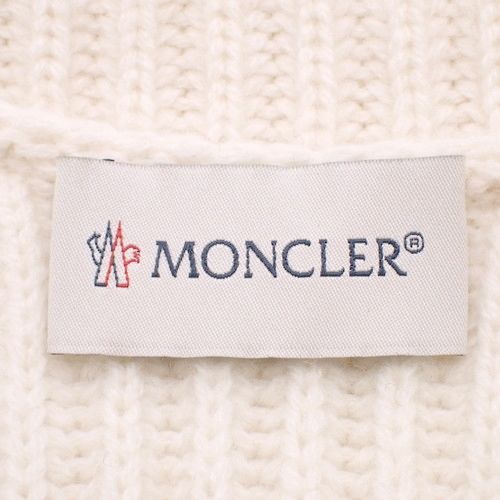 MONCLER(モンクレール) MAGLIONE TRICOT CARDIGAN ダウンジャケット アウター アパレル 切替 ニット XS ホワイト白  クリーム薄黄色 C20939480600 レディース 40802053587【中古】【アラモード】