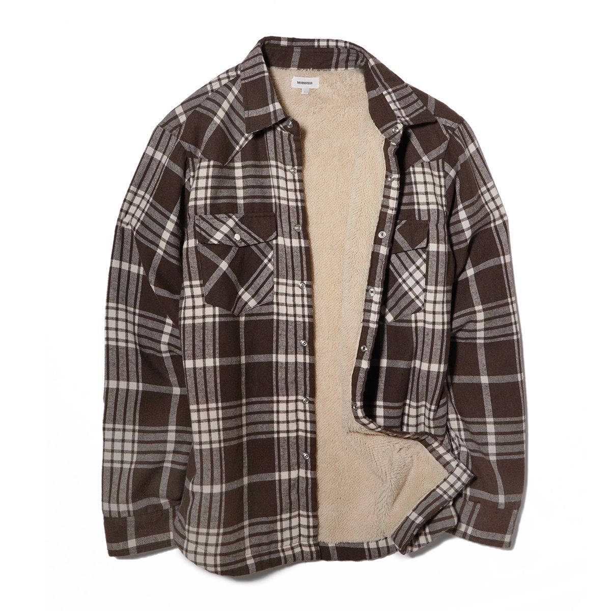 裏ボア シャツ メンズ 裏ボア ネルシャツ 長袖 裏ボアフランネルシャツ