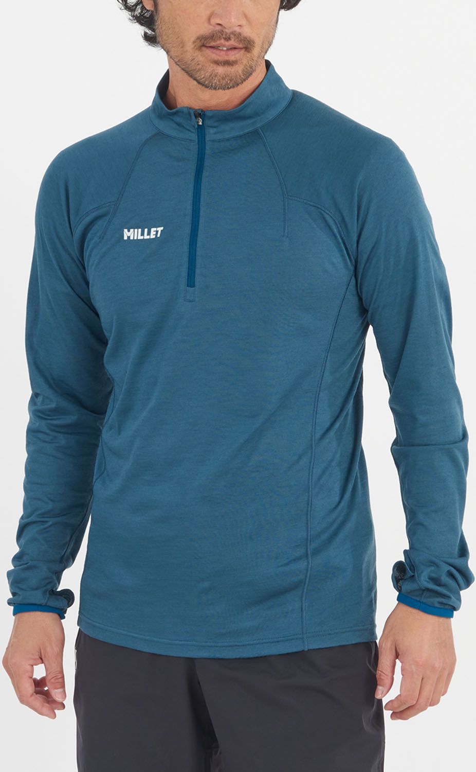 ミレー MILLET アウトドア UBIC WOOL ZIP LS M ベースレイヤー ロングスリーブ 長袖 トレッキング アルパインクライミング 速乾性 耐久性 メリノウール 保温 調湿 消臭 MIV03183 N8612 INDIAN