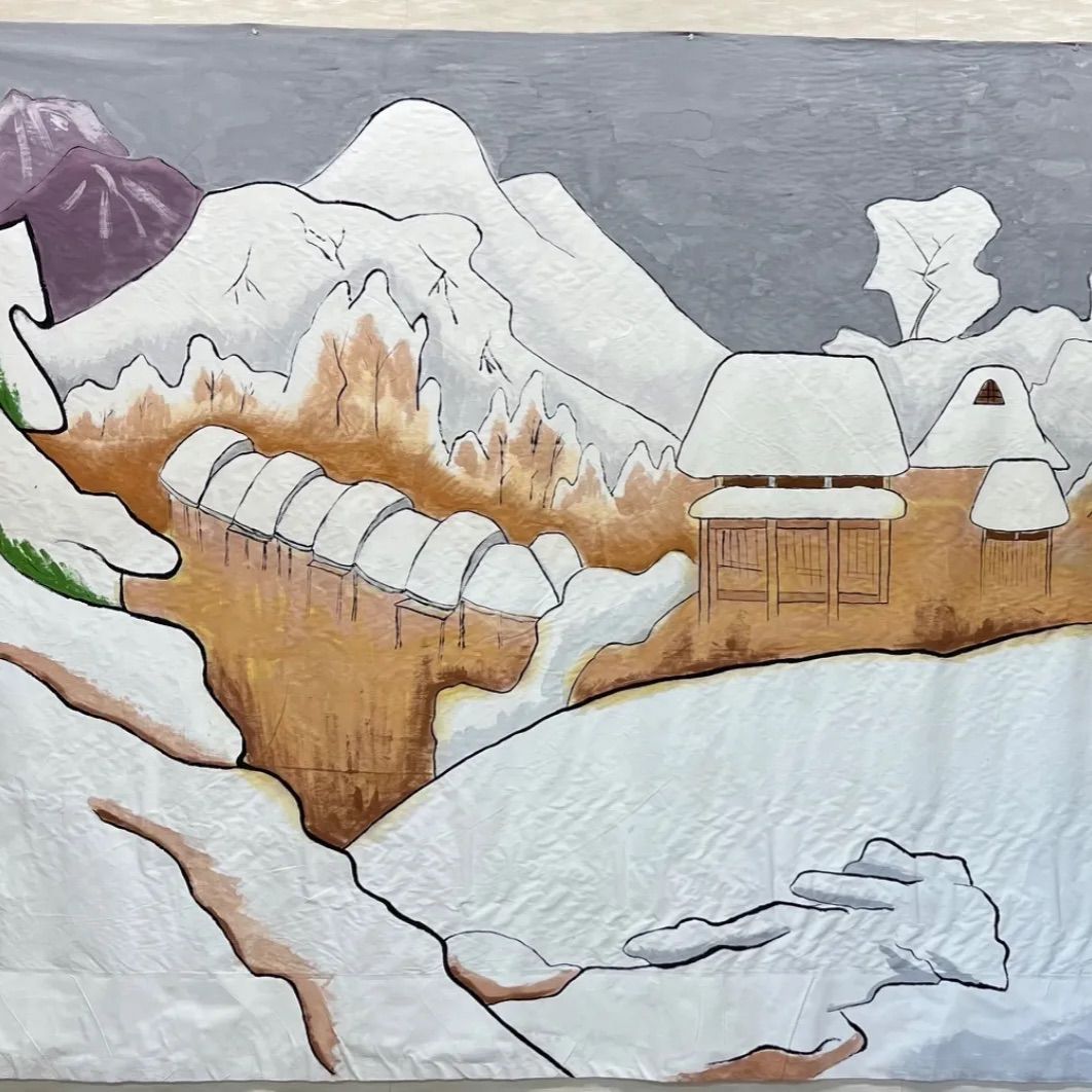 股旅　舞台ステージ幕　富士山　布製 股旅舞台ステージ幕富士山布製