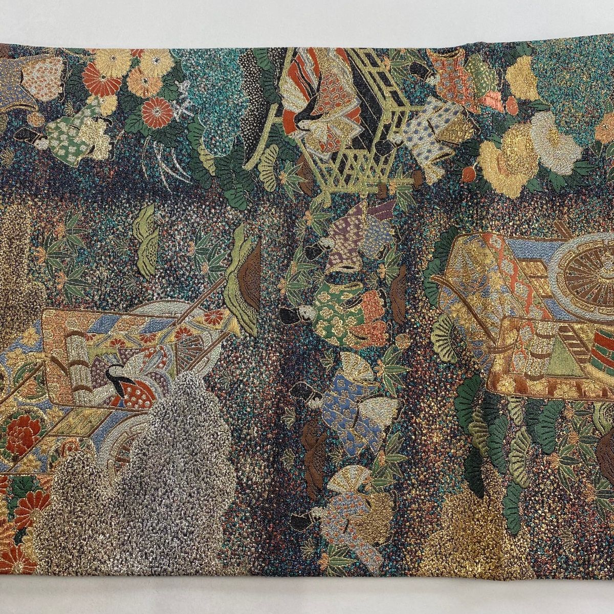 【帯匠洛都】美術コレクト 織屋宗燐 波に源氏車/荒磯 両面 袋帯 中古品【セミフォーマル】【パーティー】 帯匠洛都 美術コレクト 両面袋帯 織屋宗燐 波に源氏車⁄