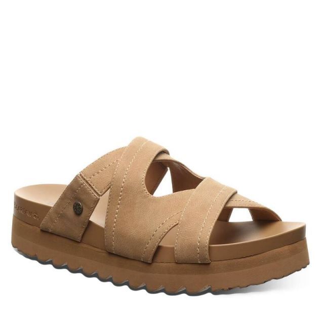 【送料無料】 ベアパウ レディース サンダル シューズ Bearpaw Crux Women's Platform Slide Sandals Iced Coffee