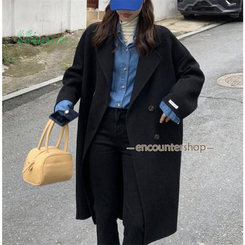 チェスターコート ラシャ レディース ロングコート コート 冬秋 シンプル アウター 30代40代50代 トレンチコート お洒落 ウール 着痩せ 上品 kni4a645701 GULLKHAN_COM