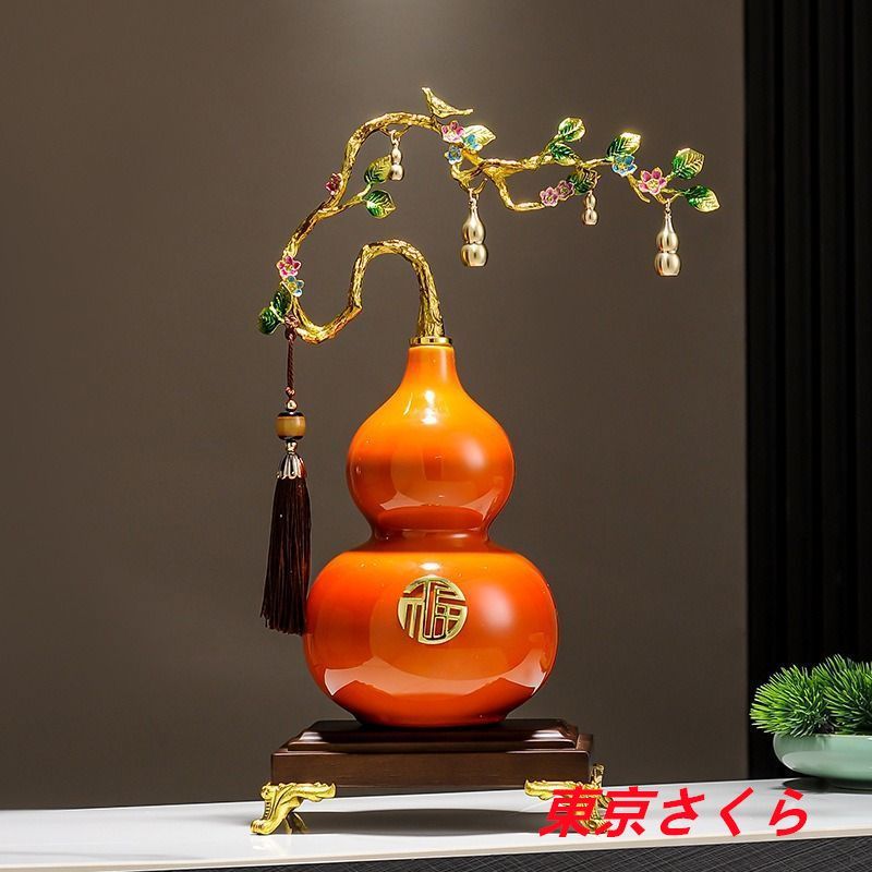 瓢箪 ひょうたん 置物 オブジェ 黄金 ゴールド 財運 金運 運気 風水