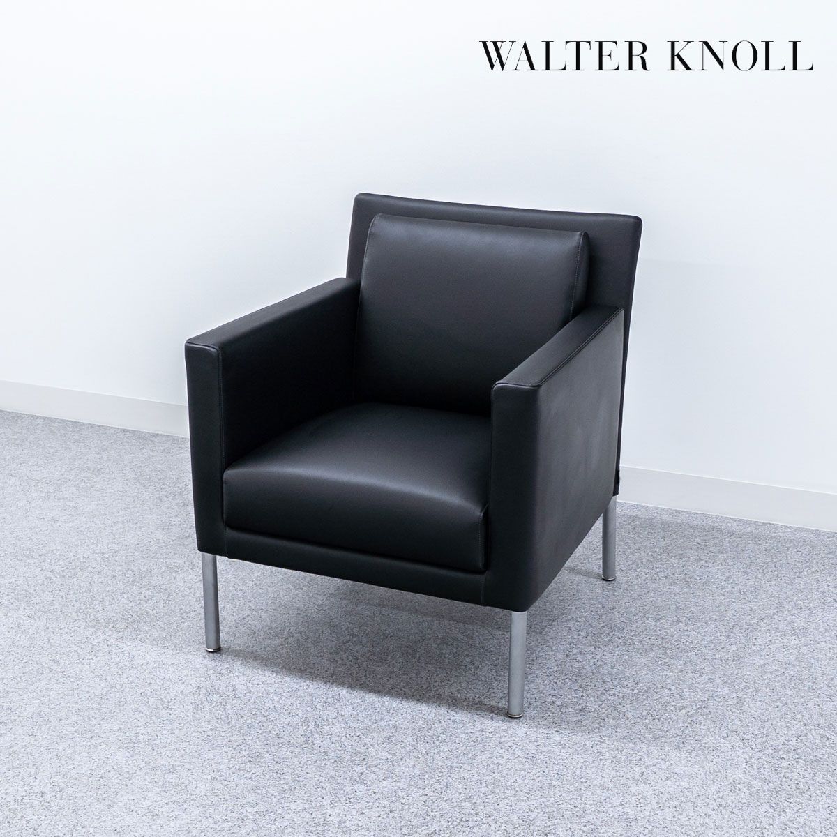 Walter Knoll ウォルターノル Jason 391 ジェイソン 1人掛け アーム チェア ラウンジ オフィス レザー ブラック 定価20万