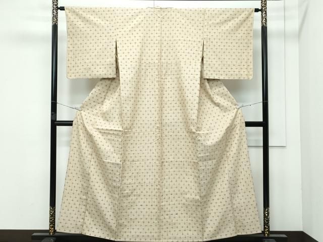 平和屋着物○結城紬 飛び亀甲 蔦の葉間道 やまと誂製 反