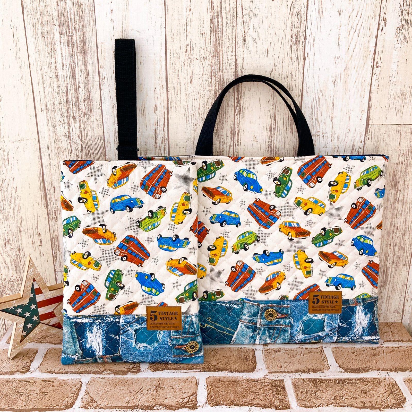 オーダーメイド大きめレッスンバッグ】裏地キルティング 3点セット