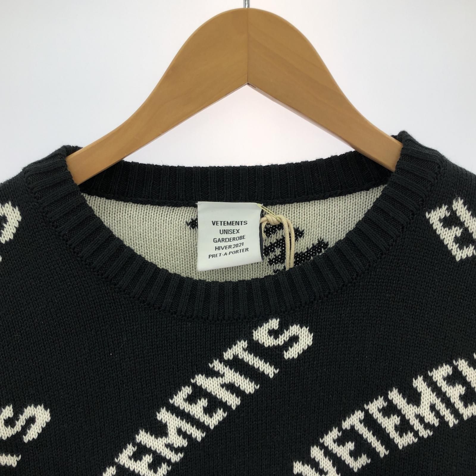 値下げ】VETEMENTS ロゴプリント ニットセーター 【公式通販】