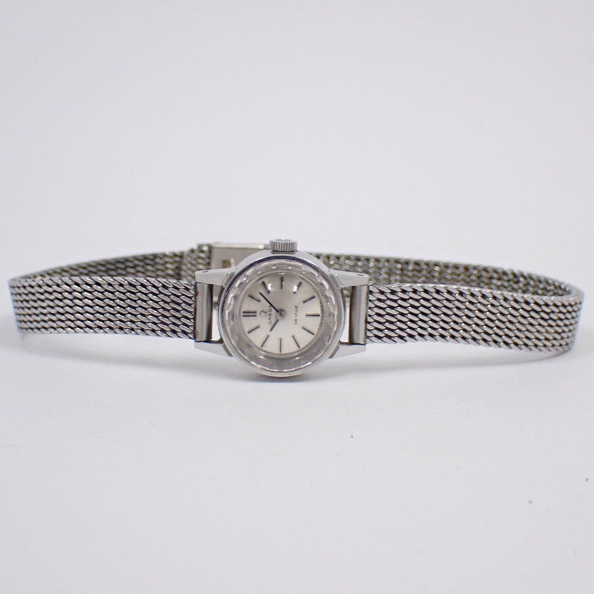 訳あり品】オメガ デビル 手巻き レディース 腕時計 カットガラス