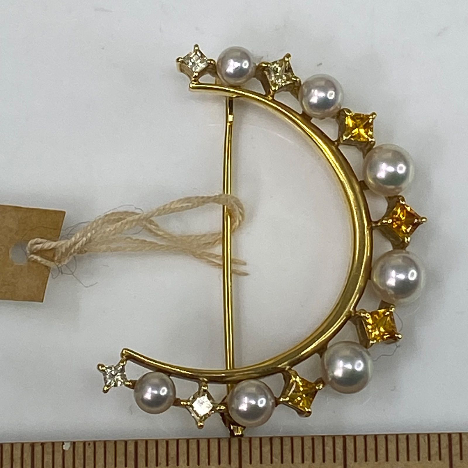 mikimoto ミキモト 御木本 used k18YG 18金 AU750 天然シトリン 養殖 